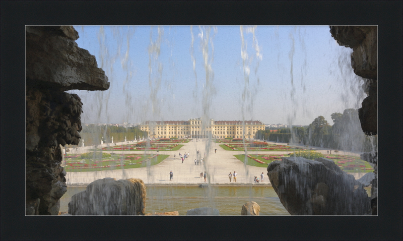 Schoenbrunn Palace as seen from Neptune Fountain - Great Pictures Framed