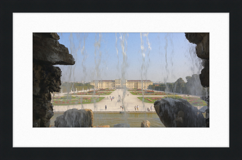 Schoenbrunn Palace as seen from Neptune Fountain - Great Pictures Framed