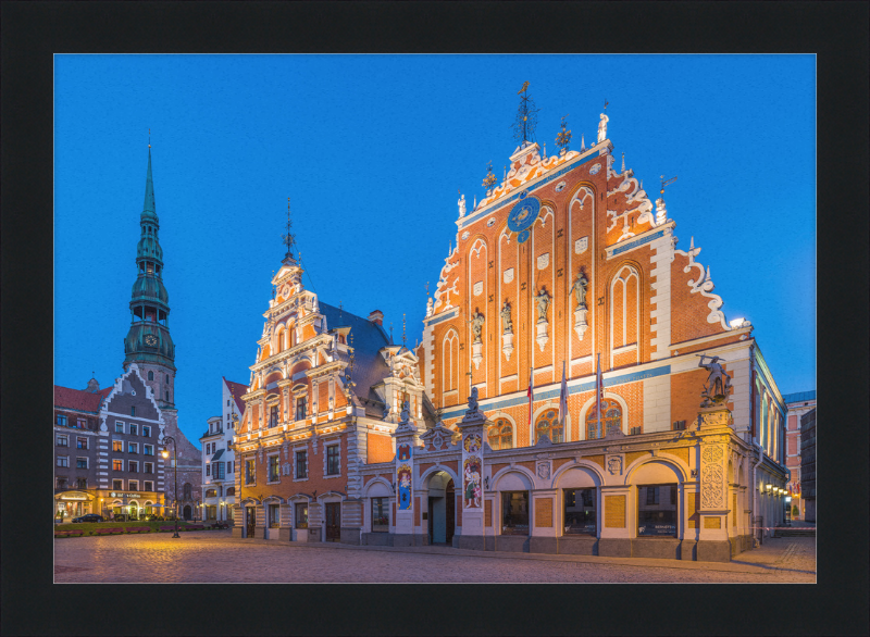 House of Blackheads and St. Peter's Church Tower, Riga, Latvia - Great Pictures Framed