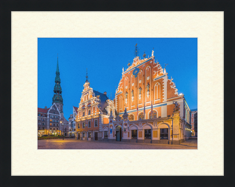 House of Blackheads and St. Peter's Church Tower, Riga, Latvia - Great Pictures Framed