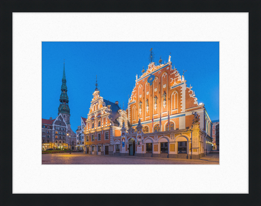 House of Blackheads and St. Peter's Church Tower, Riga, Latvia - Great Pictures Framed