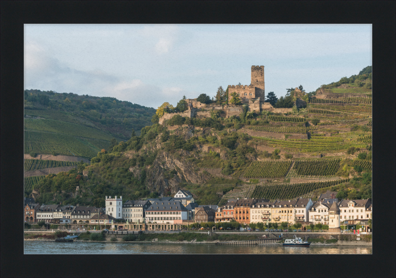 Kaub and Burg Gutenfels, Southwest view - Great Pictures Framed