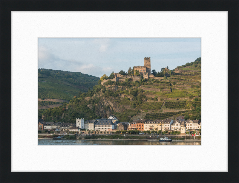 Kaub and Burg Gutenfels, Southwest view - Great Pictures Framed