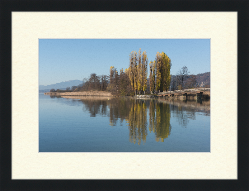 Pörtschach Promenadenbad Blumeninsel mit Pappeln - Great Pictures Framed