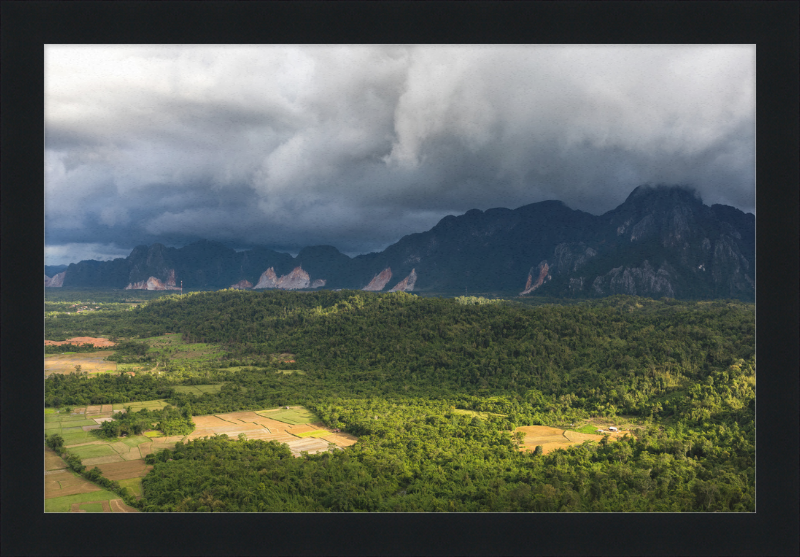 The Mountains and Paddy Fields in Vang Vieng, Laos - Great Pictures Framed