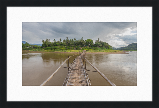 Temporary Wooden Footbridge Leading to the City of Luang Prabang - Great Pictures Framed