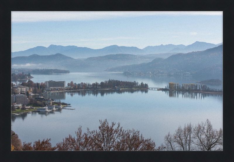Pörtschach Gloriette-Blick auf Wörther See und Blumeninsel - Great Pictures Framed