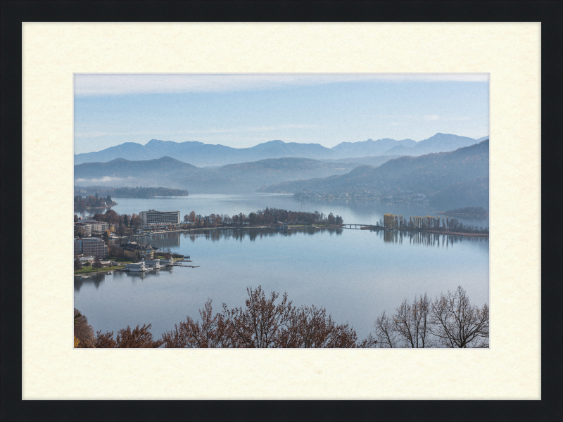 Pörtschach Gloriette-Blick auf Wörther See und Blumeninsel - Great Pictures Framed