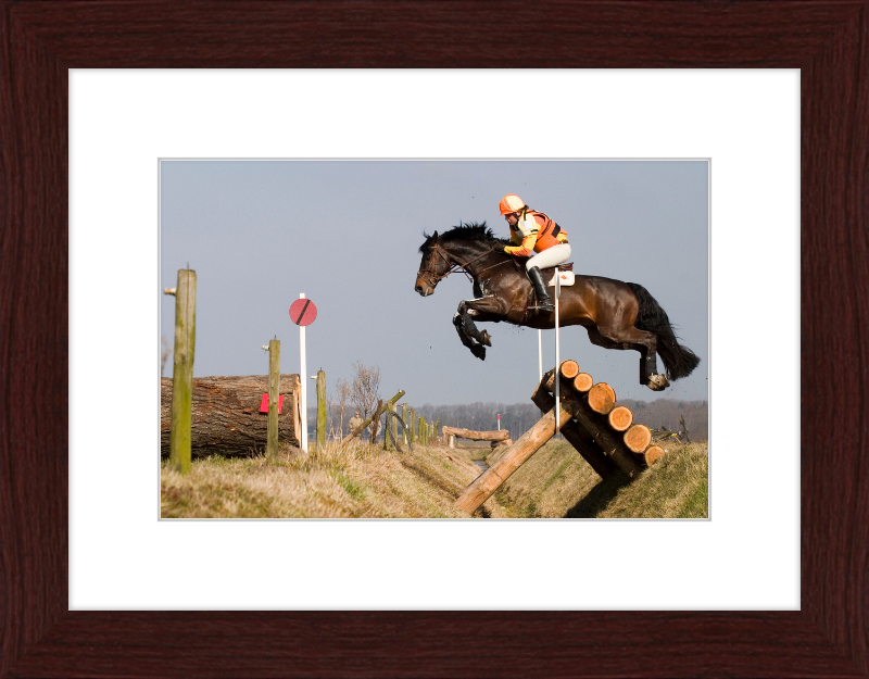 A Horse Handling a Ditch in a Steeple Chase - Great Pictures Framed