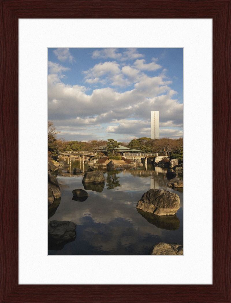 Japanese garden pond at Daisen Park in Sakai - Great Pictures Framed