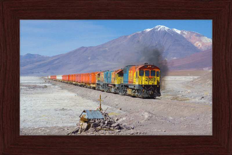 Colorful Locomotives Cross the Chilean Salt Flats - Great Pictures Framed