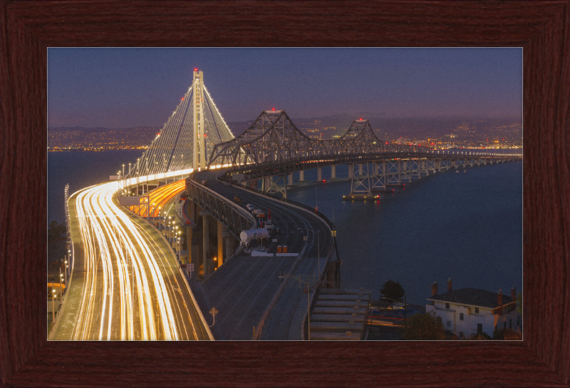 San Francisco - Oakland Bay Bridge - New and Old bridges - Great Pictures Framed