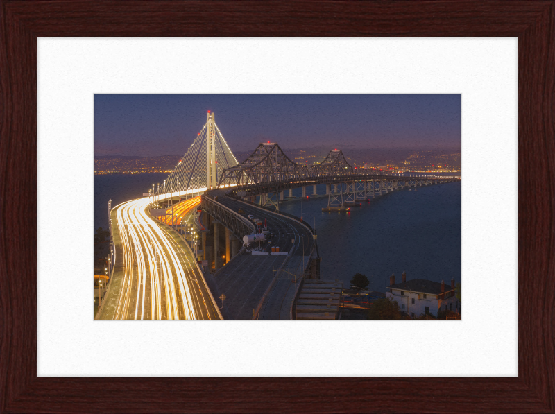 San Francisco - Oakland Bay Bridge - New and Old bridges - Great Pictures Framed