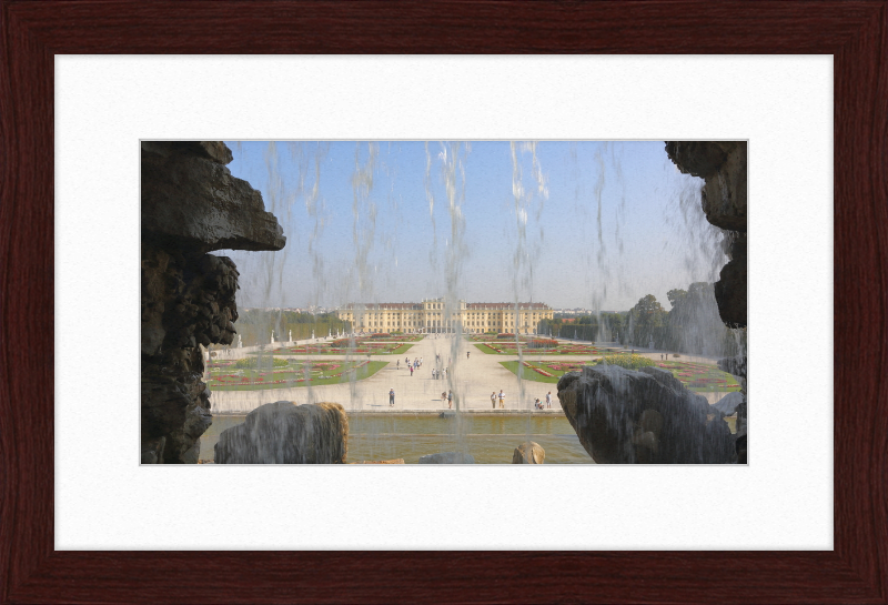 Schoenbrunn Palace as seen from Neptune Fountain - Great Pictures Framed