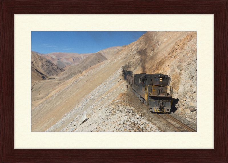 A Train on the Side of a Chilean Mountain - Great Pictures Framed