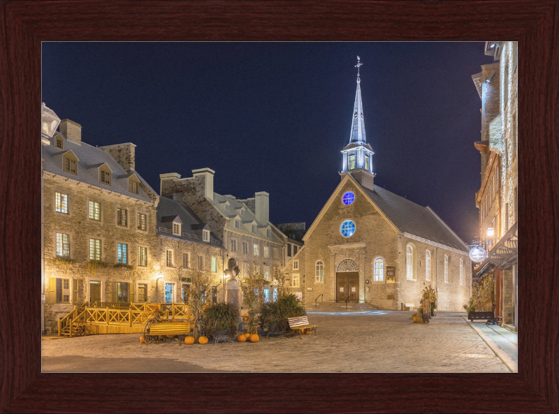 Place Royale at night, Vieux-Québec, Quebec ville, Canada - Great Pictures Framed