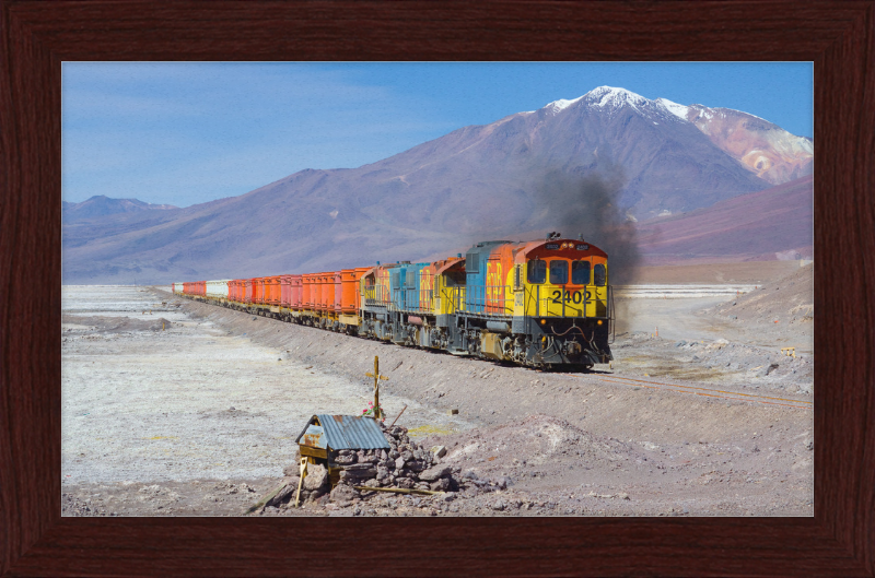 Colorful Locomotives Cross the Chilean Salt Flats - Great Pictures Framed