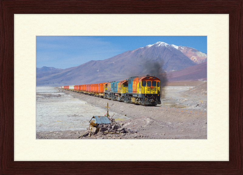 Colorful Locomotives Cross the Chilean Salt Flats - Great Pictures Framed