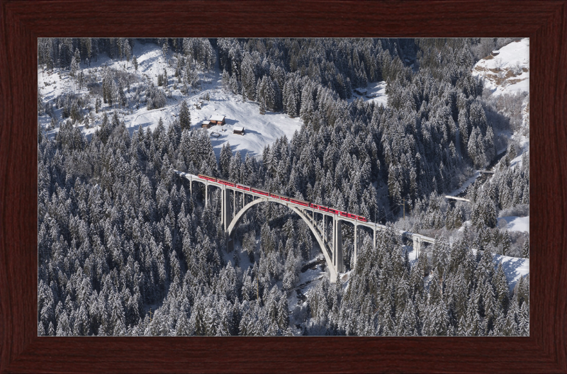 Allegra Crosses the Langwieser Viaduct from Rongg - Great Pictures Framed