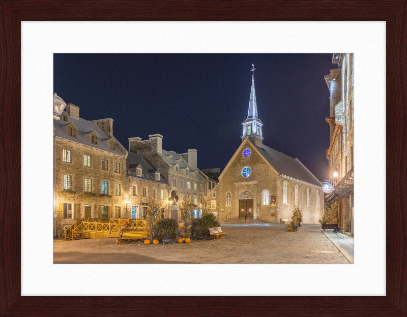 Place Royale at night, Vieux-Québec, Quebec ville, Canada - Great Pictures Framed