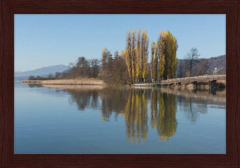 Pörtschach Promenadenbad Blumeninsel mit Pappeln - Great Pictures Framed