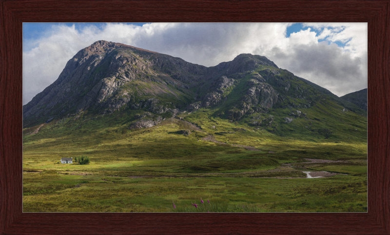 Lagangarbh Cottage with Buachaille Etive Mòr - Great Pictures Framed