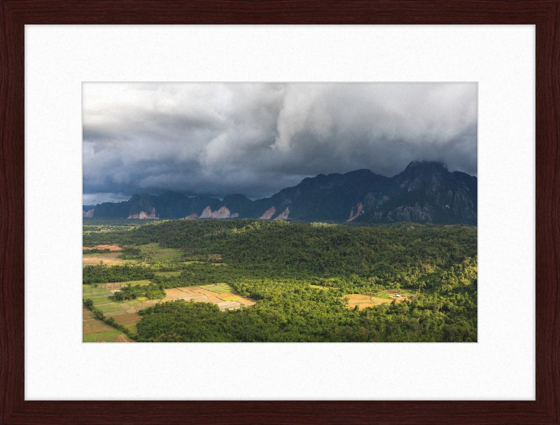 The Mountains and Paddy Fields in Vang Vieng, Laos - Great Pictures Framed