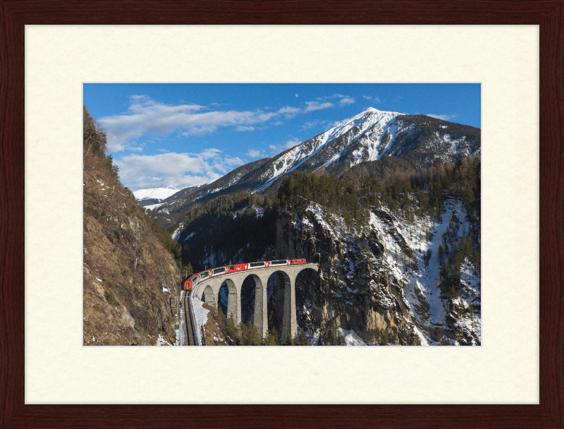 An Electric Train  on Landwasser Viaduct - Great Pictures Framed