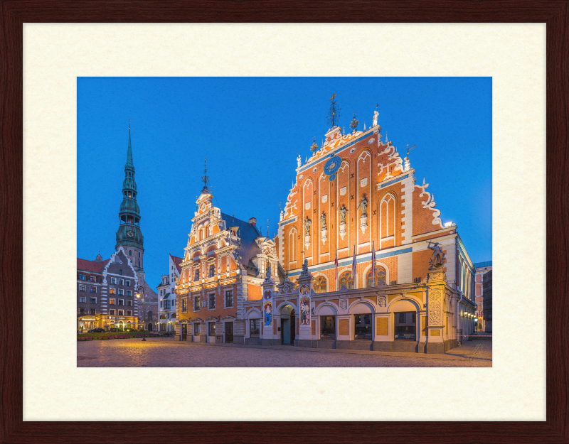 House of Blackheads and St. Peter's Church Tower, Riga, Latvia - Great Pictures Framed