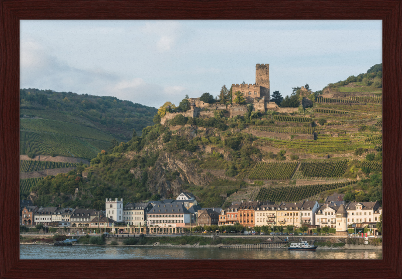 Kaub and Burg Gutenfels, Southwest view - Great Pictures Framed