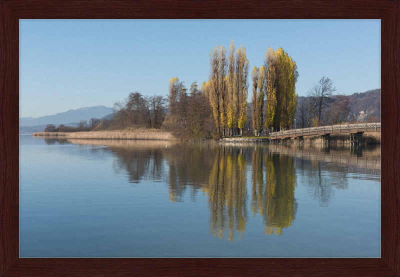 Pörtschach Promenadenbad Blumeninsel mit Pappeln - Great Pictures Framed