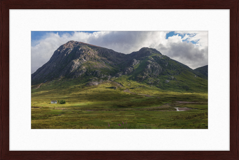 Lagangarbh Cottage with Buachaille Etive Mòr - Great Pictures Framed